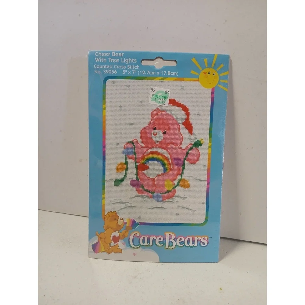 NEW Care Bears Counted Cross Stitch Cheer Bear/Christmas Lights.‎ 2004